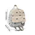 thumbnail image 3 of Mochila mini de pana con estampado de moño, correa ajustable, tamaño compacto para viajes, uso casual y diario, rosa, blanco, azul, 3 of 6