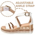 thumbnail image 3 of Knivor Wedge Sandals for Women Ankle Strap Espadrille Sandals Stud Trim Platform Open Toe Summer Casual Sandals Non Slip Sole Adjustable Buckle for Casual Daily,Beach, 3 of 9