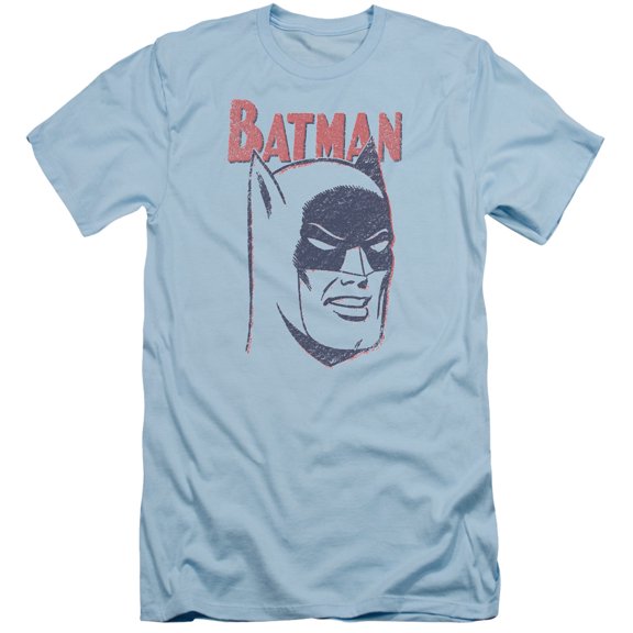 Batman Crayon Man S/S Adult 30/1 T-Shirt-Light Blue