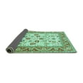thumbnail image 2 of Ahgly Company Indoor Square Oriental Turquoise Blue Traditional Area Rugs, 7' Square, 2 of 4