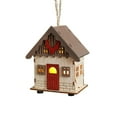 thumbnail image 2 of Christmas Ornaments Houses,Christmas Gingerbread House Ornament,House Hanging Ornaments for Christmas Tree Decorations, Christmas Hut Ornament Glowing Cabin Wooden Christmas House Desktop Ornament, 2 of 9
