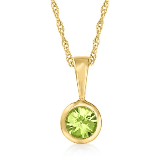 Pure Collection by Ross-Simons 0.24 Carat Peridot Pendant Necklace in 14kt Yellow Gold, Women's, Adult