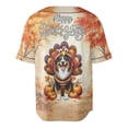 thumbnail image 2 of Happy Thanksgiving Australian Shepherd Turkey Costume Pumpkins Autumn Leaves All Over Print 3D Baseball Shirt Aussie Dog Lover Gifts Softball Sport - 13014, 2 of 6