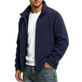 thumbnail image 2 of Men's Polar Fleece Jackets Lightweight Loose Soft Winter thermal Coats Outdoor Windproof Zip Up Jacket with Pockets Big & Tall Size M-5XL Dark Blue, 2 of 5