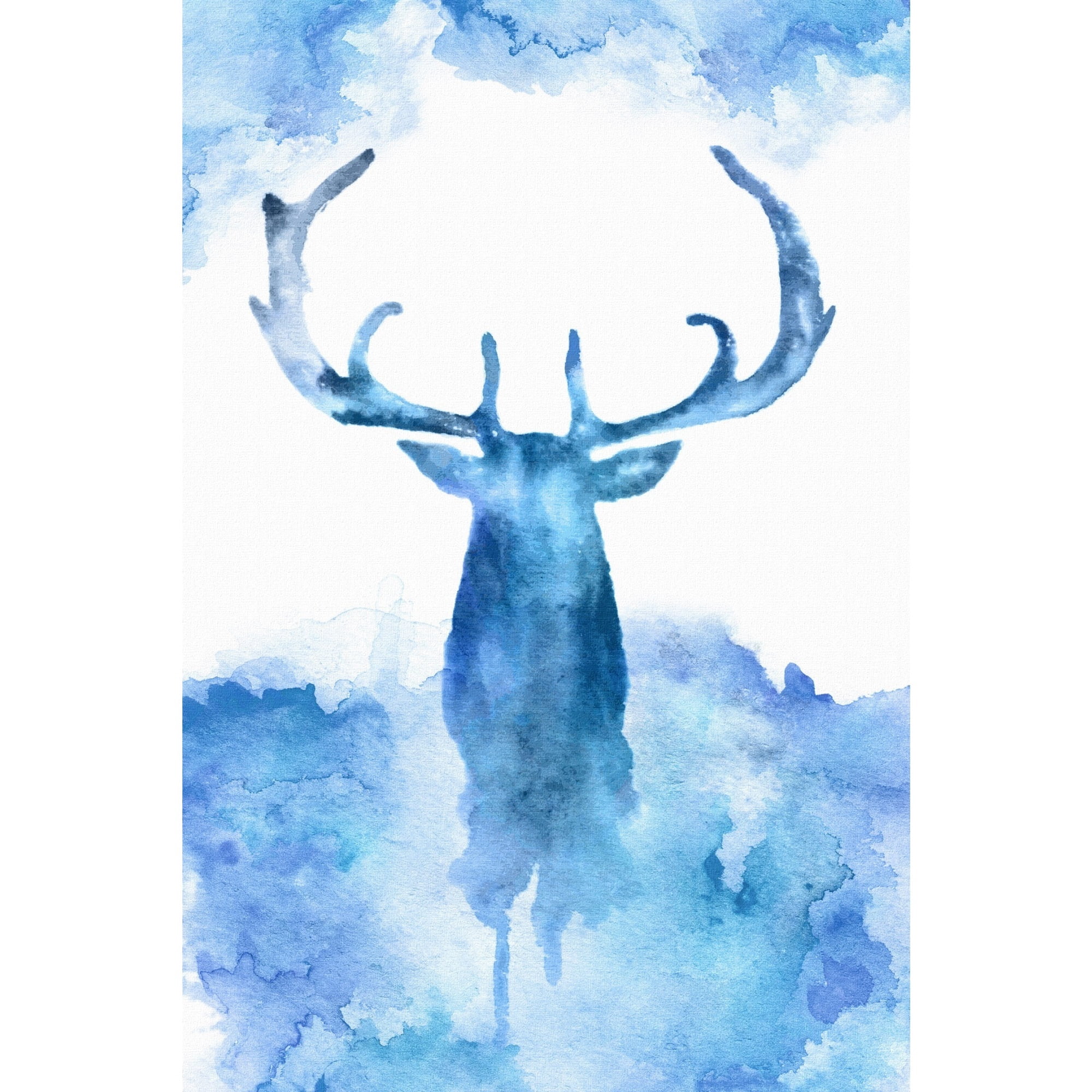 Marmont Hill - "Blue Moose" Painting Print on Wrapped Canvas
