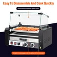 thumbnail image 5 of Huloretions Hot Dog Roller,18 Hot Dog Capacity 7 Hotdog Roller Grill,Stainless Steel Hot Dog Machine,Hotdog Machine with Bun Warmer,Dual Temperature Control,Glass Lid & Drip Tray for Party Home, 5 of 8