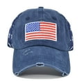 thumbnail image 4 of yunLCZ USA Flag Women Men Sun Hat Star Embroidery Cotton Baseball Cap Trucker Hat Adjustable Hip Hop Hat Baseball Cap, 4 of 6