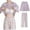 Purple, variant on Women's Pajama Sets Long Sleeve Sleepshirts Top with Chest Pad and Loose Casual Wide Leg Long Pants Two-piece Set Women Spring Lovely Pajamas Home Wear