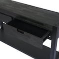 thumbnail image 7 of Lunale 55.1" Console Table with 2 Drawers and 1 Shelf, Rectangular Table with Acacia Veneer for Entryway, Living Room, Black, 7 of 7