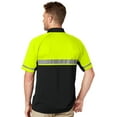 thumbnail image 2 of Men's High Visibility Moisture-Wicking Polo Shirt - Safety Yellow/Black, Large, 2 of 5