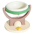 thumbnail image 2 of CHENjy Wall Mounted Elevated Pet Bowl, 2 in 1 Floating Anti Tip Feeder with Adjustable Height, Foldable Feeding Station for Apartment and Small Space, Coffee, 2 of 7
