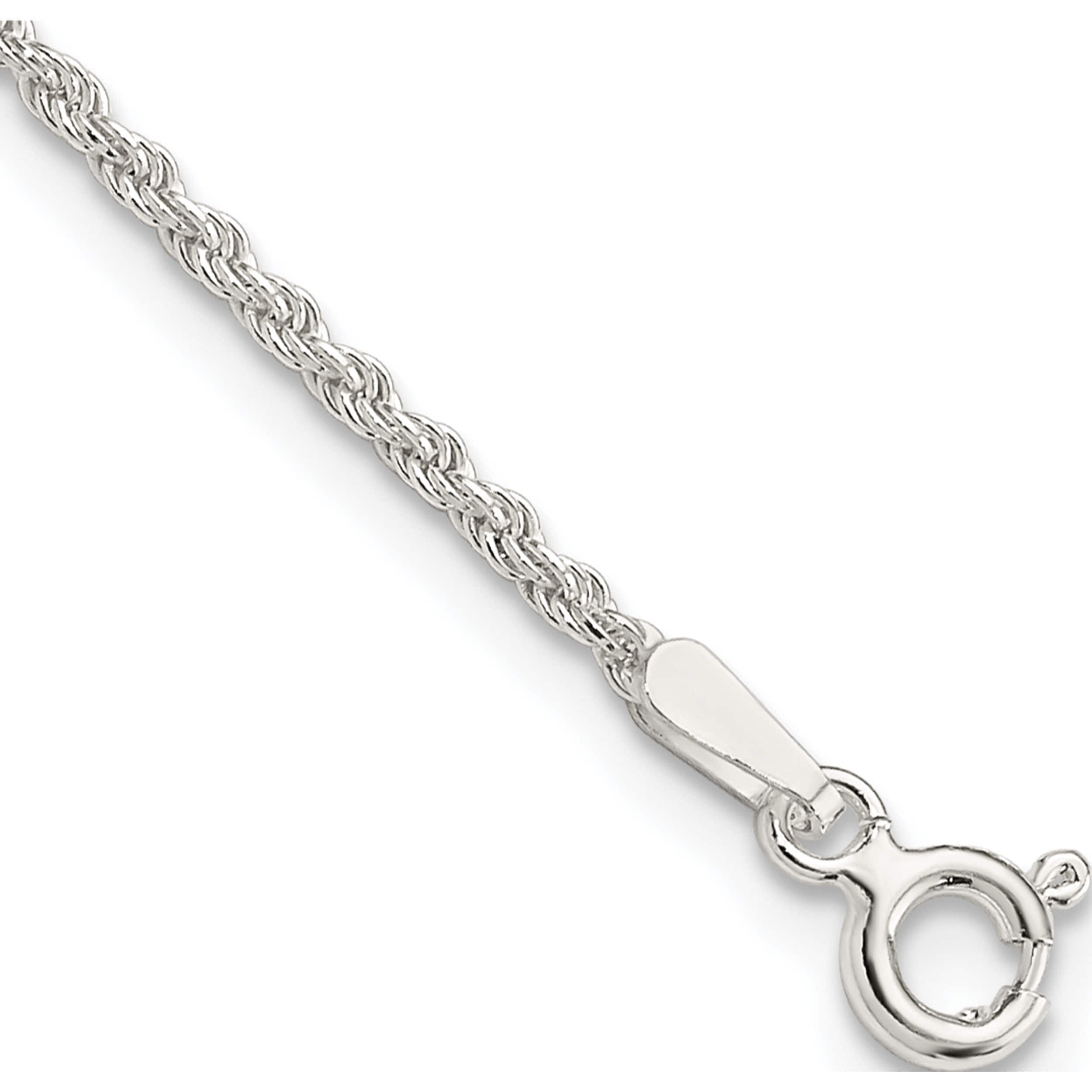 Sterling Silver 1.5mm Solid Rope Chain Anklet (9 X 1.5) Made In Italy qdr030-9
