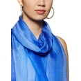thumbnail image 2 of Stylore 100% Silk Scarf Lightweight Sunscreen Wrap Scarves Stripe Blue Long, 2 of 4