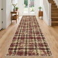 thumbnail image 4 of Haperlare Modern Plaid Runner Rug 2'x6' Washable Rugs, Non Slip Kitchen Rugs Ultra Soft Bedroom Rug Stain Resistant Carpet for Entryway Laundry, Red, 4 of 8