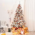 thumbnail image 1 of Costway 7.5ft Pre-Lit Premium Snow Flocked Hinged Artificial Christmas Tree w/ 450 Light, 1 of 9