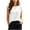 White, variant on Horkkom Short Sleeve Tops for Women Crew Neck Solid Color Basic Tees Casual Loose T Shirts with Pocket L