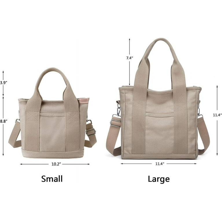 Small Tote Bag with Zipper Tote Bag for Women Canvas