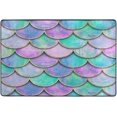 thumbnail image 4 of SKYSONIC Artistic Rainbow Mermaid Retro Non-Slip Area Rug, Floor Carpet Comfort Floor Mats Decor for Indoor Front Porch Living Room Bedroom Kitchen, 36"x24", 4 of 5