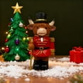 thumbnail image 4 of OCHINE Christmas Decorations Nutcracker Highland Cow Resin Figurines for Christmas Farmhouse Tiered Tray Tabletop Decor, 4 of 6