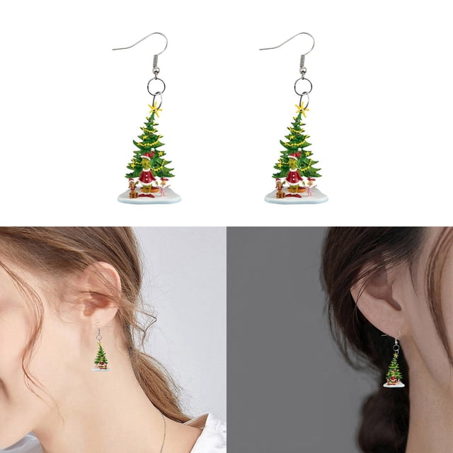The Grinch Earrings Kids Grinch Decor Christmas Cute Cartoon Earrings Gift For Women Girl Birthday/Valentine's Day/Anniversary