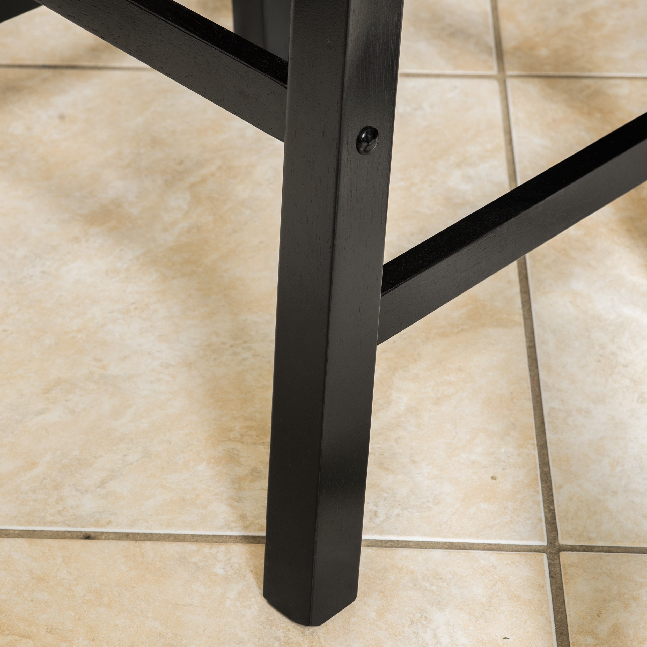 Noble House Paulson 24in Espresso Wood Saddle Stool (Set of 2)