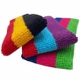 thumbnail image 5 of Couver Triple Color Striped Cotton Terry Sports Headband Sweatband Bright Green Golden Yellow Red, 5 of 8