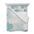 thumbnail image 7 of Turquoise White Floral Twin XL Size Down Alternative Comforter,Lightweight Comforter Quilt Bedding Set with Pillow Shams Elegant Chrysanthemum Farmhouse All Seasons Bed Comforter Duvet Insert 68"x98", 7 of 7