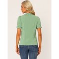 thumbnail image 4 of Top Elegante De BluDe ManCorDe OficiDe Las Camisas Del Cuello De PajariDe Las Mujeres Verde Gris L, 4 of 5