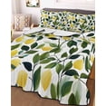 thumbnail image 2 of Summer Lemon Summer Quilt Set Full Size, Soft Microfiber Quilted Bedding Set with 2 Pillow Shams, Yellow Fruits Pastoral Green Botanical Lightweight All Season Bedspread Coverlet for Bedroom 78"x90", 2 of 6