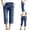 Blue, variant on BUIGTTKLOP Capris Jeans for Women High Waisted Pull on Straight Leg Stretchy Denim Capri Pants with Pockets