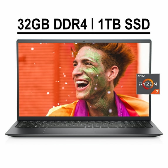 Dell Inspiron 15 5000 5515 Business Laptop 15.6" FHD Touchscreen AMD Octa-Core Ryzen 7 5700U 32GB DDR4 1TB SSD AMD Radeon Graphics Backlit Keyboard Fingerprint HDMI USB-C WIFI6 Win10