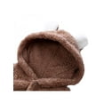 thumbnail image 3 of Infant Baby Girl Boy Fall Winter Outfits Bear Ears Hooded Romper Jumpsuit Bodysuit Warm Fleece Clothes Toddle lothing Fleece Clothing 0-12 M, 3 of 7
