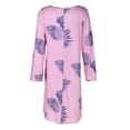 thumbnail image 3 of Vestido De Mujer Vestido elegante estampado Cuello redondo Vestidos sueltos Moda para boda (Rosa M) Ygjytge para Mujer Rosa T L, 3 of 9