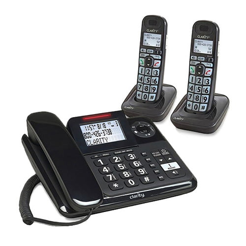 Clarity E814CC Clarity E814 Moderate Hearing Loss Cordless Phone with E814HS Expandable Handset Bundles 