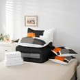 thumbnail image 5 of Erosebridal Oil Painting Stripes Bed in a Bag Full Size,Modern Aesthetic Art Bed Set,Orange Black Gray Bedding Full Size,Microfiber Bedroom Decoration Reversible,7 Pieces, 5 of 7