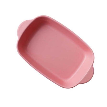 NICEXMAS 36Pack Ceramic Baking Tray Pink Rectangular Handle Design for Baking Cooking Meal Preparation Home Cooks