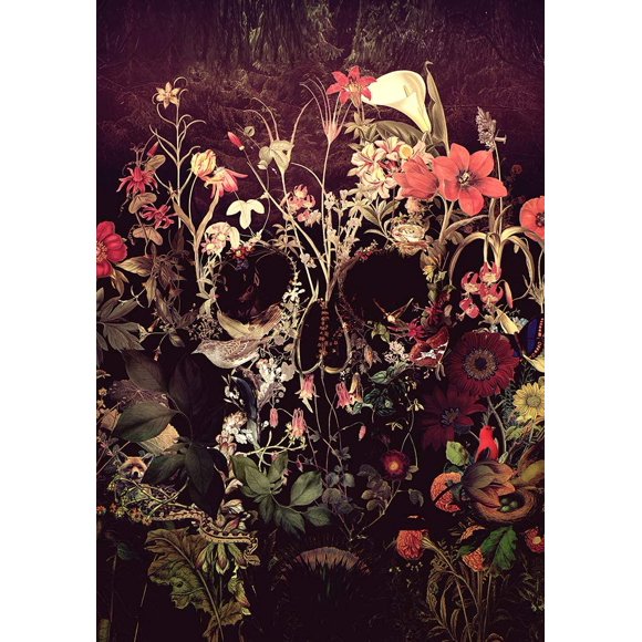 shiyou-DIY Paint by Numbers for Adults Beginner, Custom Flowers Skull 16x20 inches Acrylic Oil Painting Craft for Home Wall Decor (No Frame)