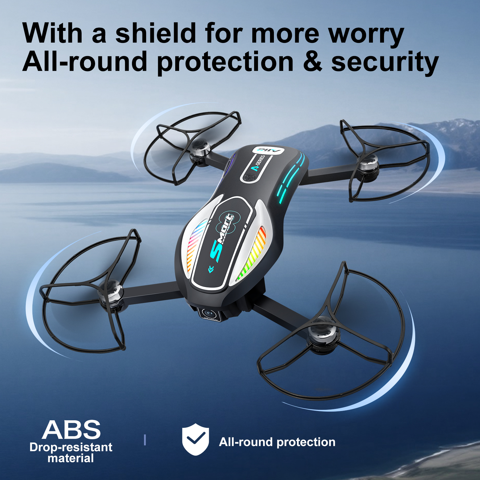 HNZENBW A118 8K RC Drone with Dual Camera for Kids & Adults,Optical Flow & Cool Lights,Brushless Motor & 2 Batteries