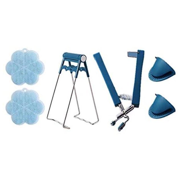 Tomar pinzas para cuencos, cojín aislante para lavabo, pinzas de cocina para el hogar, herramientas de acero inoxidable, juego de seis piezas