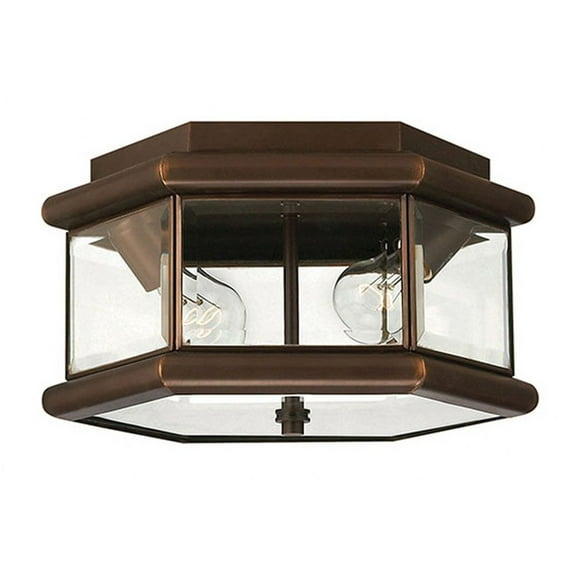 Hinkley Lighting - Clifton Park - 2 Light Outdoor Ceiling Solid Brass in