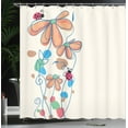 thumbnail image 3 of Ambesonne Spring Shower Curtain, Flowers Oval Ladybugs Print, 69"Wx70"L, Peach Camel, 3 of 4