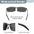 thumbnail image 3 of Sport Sunglasses Cycling Polarized Sun Glasses for Men Mountain Bike Bicycle Driving Fishing Running, Gun Gray/Clear Gray, 3 of 6