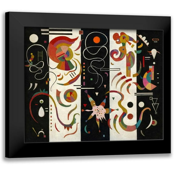 Kandinsky, Wassily 14x12 Black Modern Framed Museum Art Print Titled - Striped (Raye´)