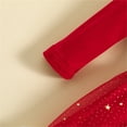 thumbnail image 5 of Zwiiyzr Toddler Girls Christmas Tulle Dresses Velvet Puff Sleeve Santa Claus Red Princess Tutu Dress Furry Trim Dress with Headband 1-5T Red, 5 of 5