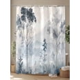 thumbnail image 4 of Fsddascl Gray Ombre Forest Shower Curtain Set - Standard 72" x 72" Washable Bathtub Curtain with 12 Hooks, Watercolor Trees Mountain Waterproof Fabric Stall Shower Curtains for Bathroom/Bathtub, 4 of 6