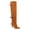 Brown Orange Suede, variant on FSJ Women Chic Thigh High Boots Double Buckle Pointed Toe Side Half Zipeer Kitten Heel Over The Knee Boots Size 8 Black