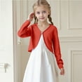 thumbnail image 2 of XXWXYD Girls Long Sleeve Cardigan Little Girls Cute Dressy Cardigan Tops Kids Cropped Bolero Shrugs Cover Up Fall Outfits, 2 of 6