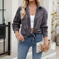 thumbnail image 4 of Towmus Flannel Shirt Women Button Down Long Sleeve Plaid Shirts Collared 2025 Casual Work Tops S-2XL, 4 of 9