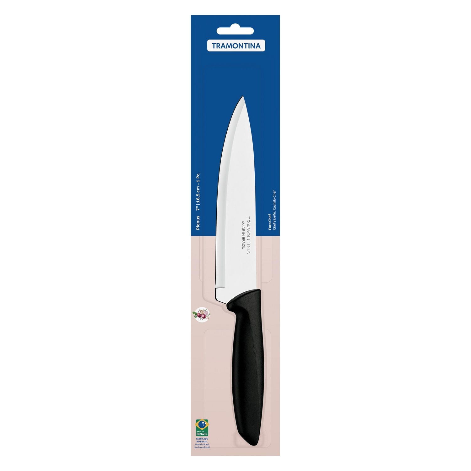 Tramontina Plenus 7" Chef's Knife with Stainless-Steel Blade and Black Polypropylene Handle