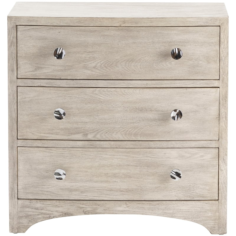 Hamilton Curved 3 Drawer Grey Wash Chest White Wood